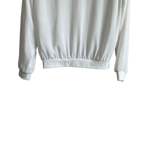 Y2K Zara Women Bomber Jacket XS White Retro Streetwear Satiny Fairycore Academia - Picture 4 of 13